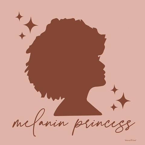 Melanin Princess Black Modern Wood Framed Art Print with Double Matting by Lettered and Lined