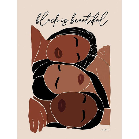 Black is Beautiful Black Modern Wood Framed Art Print with Double Matting by Lettered and Lined