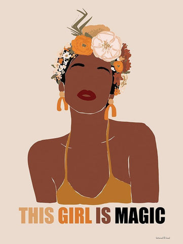 This Girl is Magic I White Modern Wood Framed Art Print with Double Matting by Lettered and Lined