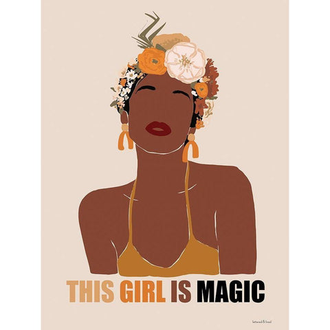 This Girl is Magic I Black Modern Wood Framed Art Print with Double Matting by Lettered and Lined