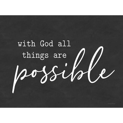 With God All Things Are Possible Gold Ornate Wood Framed Art Print with Double Matting by lettered And lined