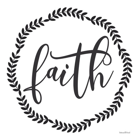 Faith White Modern Wood Framed Art Print with Double Matting by lettered And lined