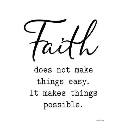 Faith Makes Things Possible Gold Ornate Wood Framed Art Print with Double Matting by lettered And lined