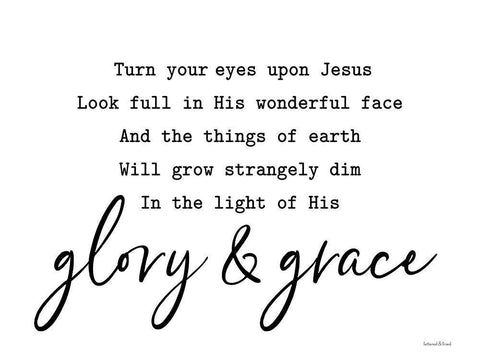 Glory And Grace White Modern Wood Framed Art Print with Double Matting by lettered And lined