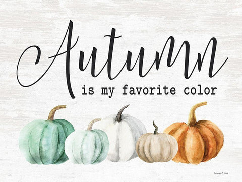 Autumn is My Favorite Color White Modern Wood Framed Art Print with Double Matting by Lettered and Lined