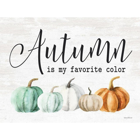 Autumn is My Favorite Color Gold Ornate Wood Framed Art Print with Double Matting by Lettered and Lined