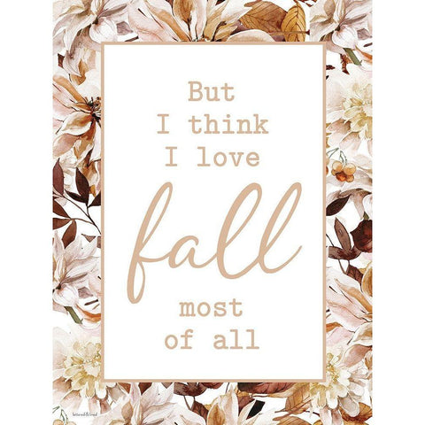 I Love Fall Most of All Black Modern Wood Framed Art Print by Lettered and Lined