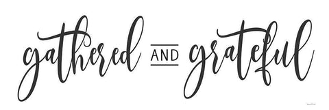 Gathered and Grateful White Modern Wood Framed Art Print with Double Matting by lettered And lined