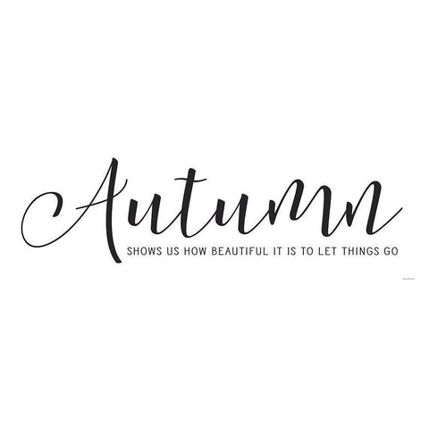 Autumn Black Modern Wood Framed Art Print with Double Matting by lettered And lined