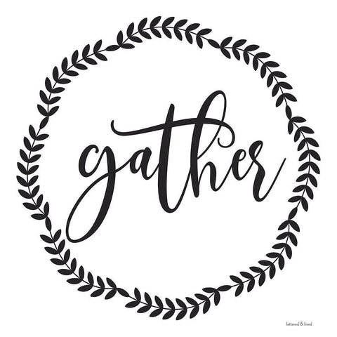 Gather White Modern Wood Framed Art Print by lettered And lined