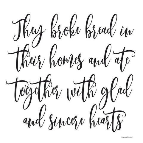 They Broke Bread White Modern Wood Framed Art Print with Double Matting by lettered And lined