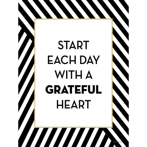 Start Each Day Black Modern Wood Framed Art Print with Double Matting by Lettered and Lined