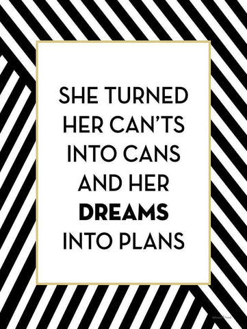 Dreams White Modern Wood Framed Art Print with Double Matting by Lettered and Lined