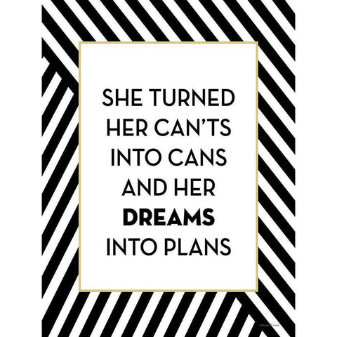 Dreams Black Modern Wood Framed Art Print with Double Matting by Lettered and Lined