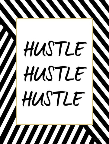 Hustle White Modern Wood Framed Art Print with Double Matting by Lettered and Lined