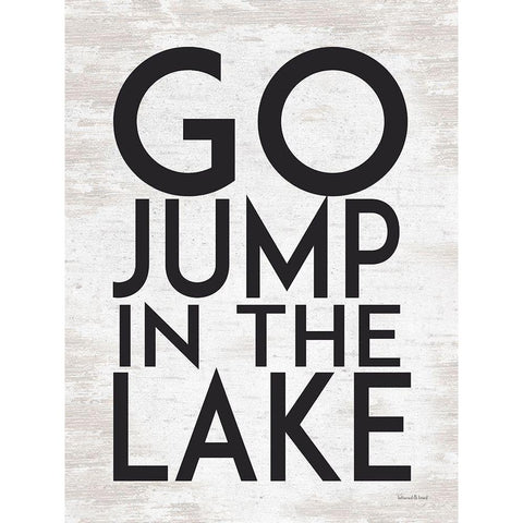 Go Jump in the Lake Gold Ornate Wood Framed Art Print with Double Matting by lettered And lined