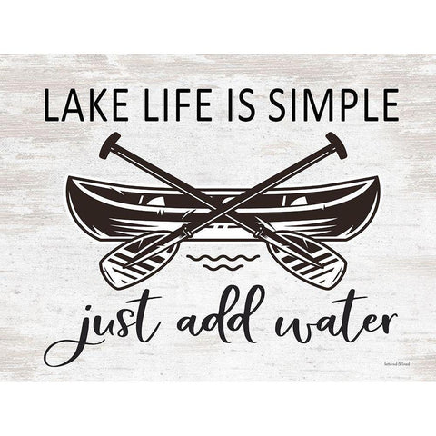 Lake Life is Simple Gold Ornate Wood Framed Art Print with Double Matting by lettered And lined