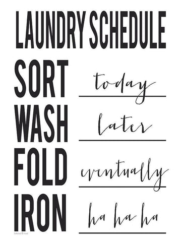 Laundry Schedule Black Ornate Wood Framed Art Print with Double Matting by lettered And lined