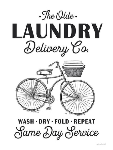 Laundry Delivery Co. White Modern Wood Framed Art Print with Double Matting by lettered And lined