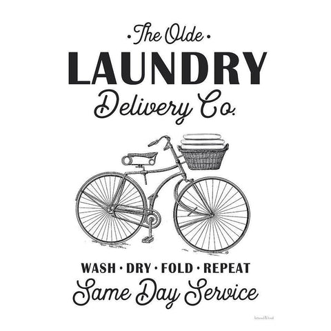 Laundry Delivery Co. Black Modern Wood Framed Art Print by lettered And lined