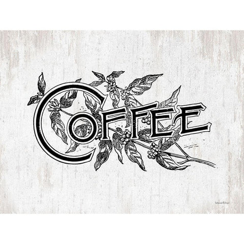 Coffee Gold Ornate Wood Framed Art Print with Double Matting by lettered And lined