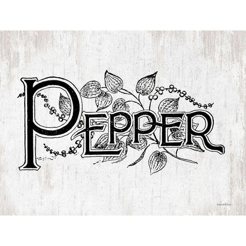 Pepper White Modern Wood Framed Art Print by lettered And lined