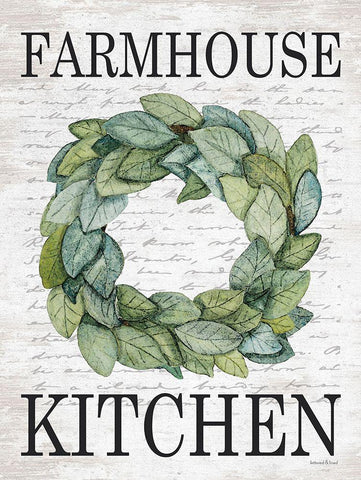 Farmhouse Kitchen White Modern Wood Framed Art Print with Double Matting by lettered And lined