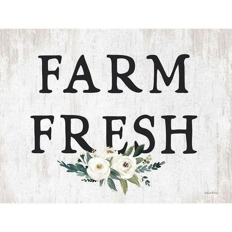 Farm Fresh Black Modern Wood Framed Art Print with Double Matting by lettered And lined