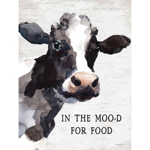 In the Moo-d for Food Gold Ornate Wood Framed Art Print with Double Matting by lettered And lined