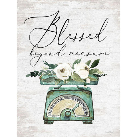 Blessed Beyond Measure Gold Ornate Wood Framed Art Print with Double Matting by lettered And lined