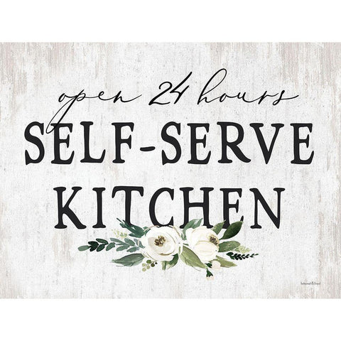 Self-Serve Kitchen Gold Ornate Wood Framed Art Print with Double Matting by lettered And lined