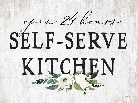 Self-Serve Kitchen Black Ornate Wood Framed Art Print with Double Matting by lettered And lined