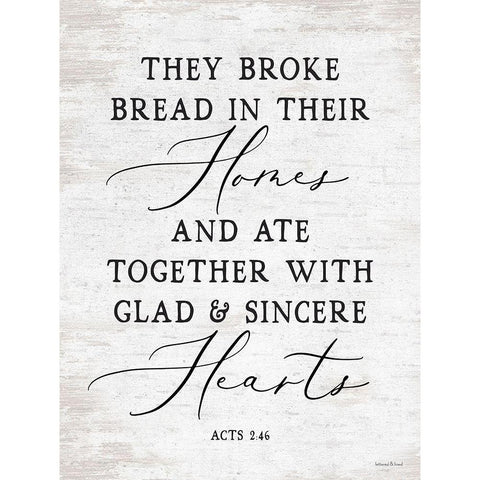 They Broke Bread White Modern Wood Framed Art Print by lettered And lined