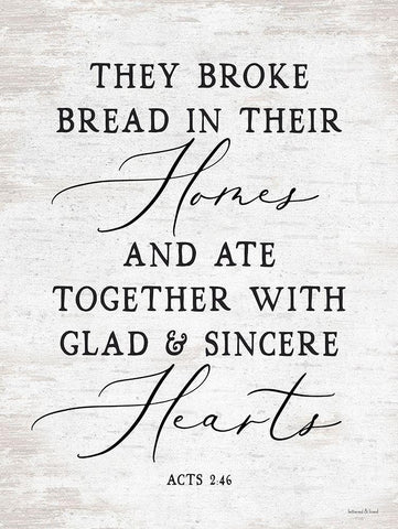 They Broke Bread White Modern Wood Framed Art Print with Double Matting by lettered And lined