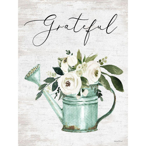 Grateful Black Modern Wood Framed Art Print by lettered And lined