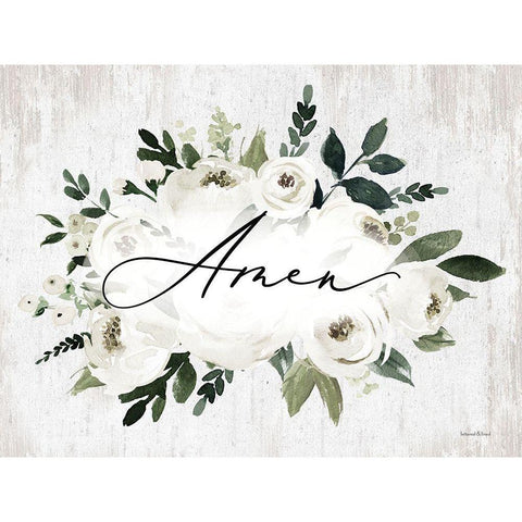 Amen Black Modern Wood Framed Art Print with Double Matting by lettered And lined