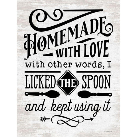 Homemade With Love Black Modern Wood Framed Art Print with Double Matting by lettered And lined