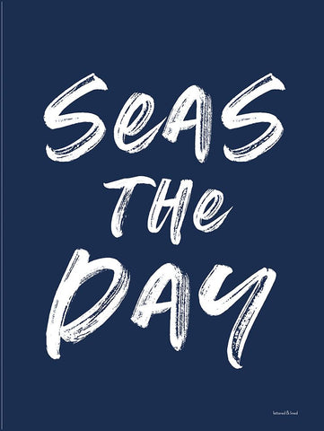 Seas the Day White Modern Wood Framed Art Print with Double Matting by Lettered and Lined