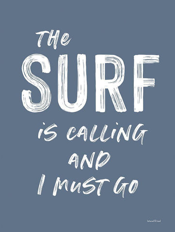 The Surf is Calling Black Ornate Wood Framed Art Print with Double Matting by Lettered And Lined