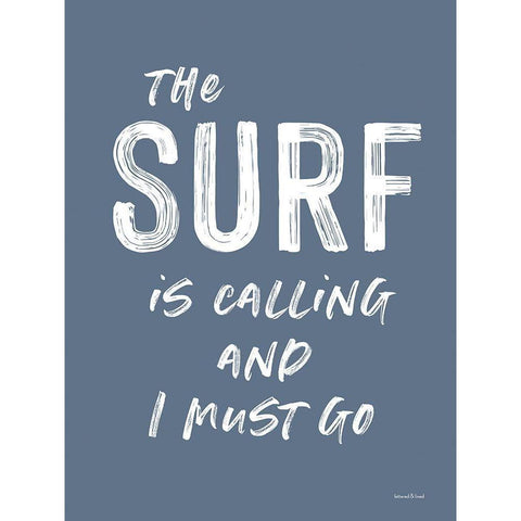 The Surf is Calling Black Modern Wood Framed Art Print by Lettered And Lined