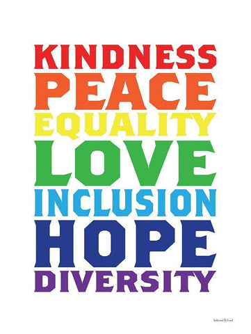 Rainbow Equality Black Ornate Wood Framed Art Print with Double Matting by lettered And lined