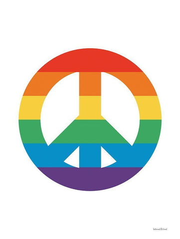 Rainbow Peace Black Ornate Wood Framed Art Print with Double Matting by lettered And lined