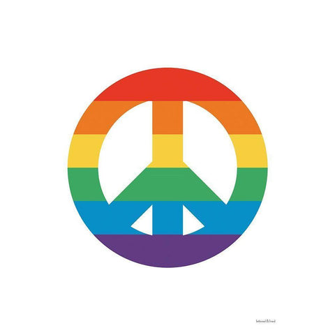 Rainbow Peace Black Modern Wood Framed Art Print with Double Matting by lettered And lined