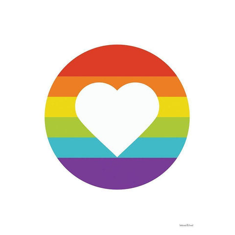 Rainbow Heart Black Modern Wood Framed Art Print with Double Matting by lettered And lined