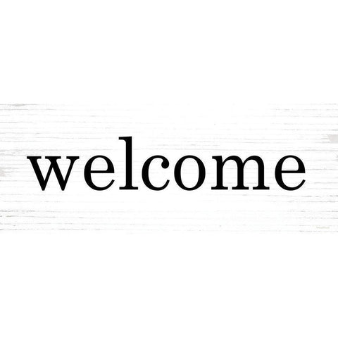 Welcome Black Modern Wood Framed Art Print by Lettered and Lined