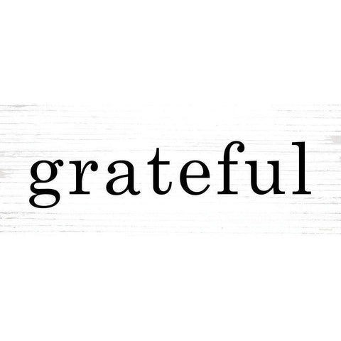 Grateful Black Modern Wood Framed Art Print with Double Matting by Lettered and Lined