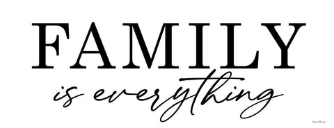 Family is Everything Black Ornate Wood Framed Art Print with Double Matting by Lettered and Lined