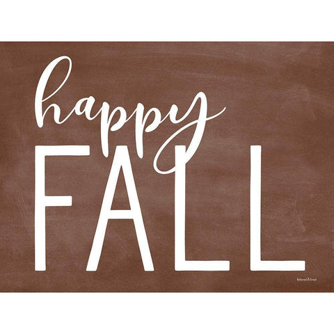 Happy Fall Black Modern Wood Framed Art Print with Double Matting by Lettered And Lined