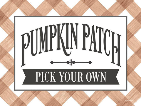 Pumpkin Patch White Modern Wood Framed Art Print with Double Matting by Lettered And Lined