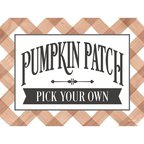 Pumpkin Patch Gold Ornate Wood Framed Art Print with Double Matting by Lettered And Lined